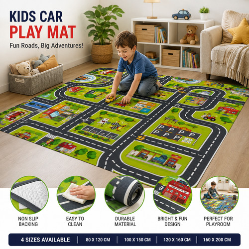 Kids car play mat - play, non